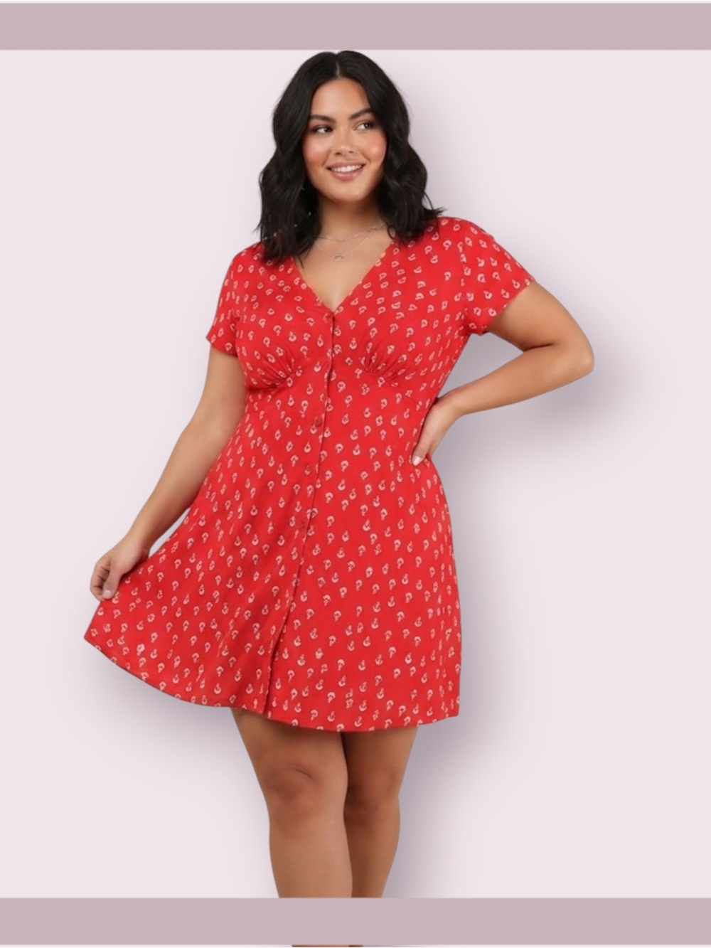 Motel Omori Red Anchor Mini Dress
